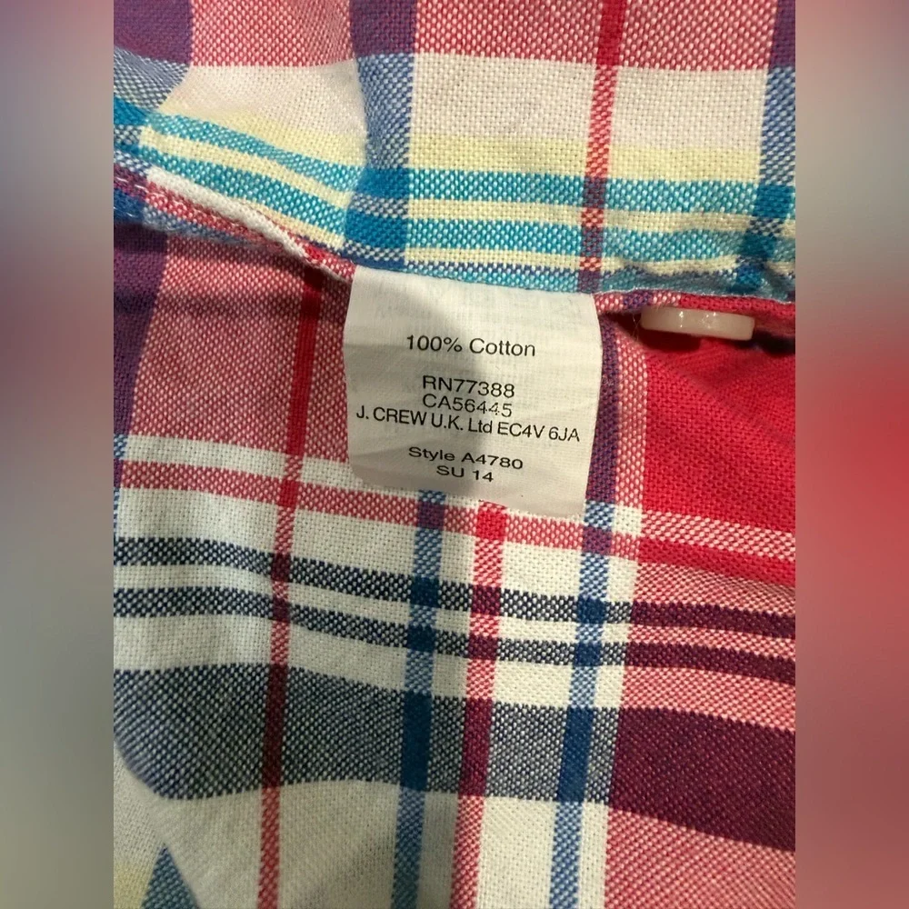 J. Crew Multicolor Plaid Button Down Shirt